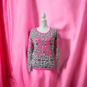 JUICY COUTURE LONG SLEEVE PULLOVER‎ SWEATER MEDIUM METALLIC LEOPARD PRINT